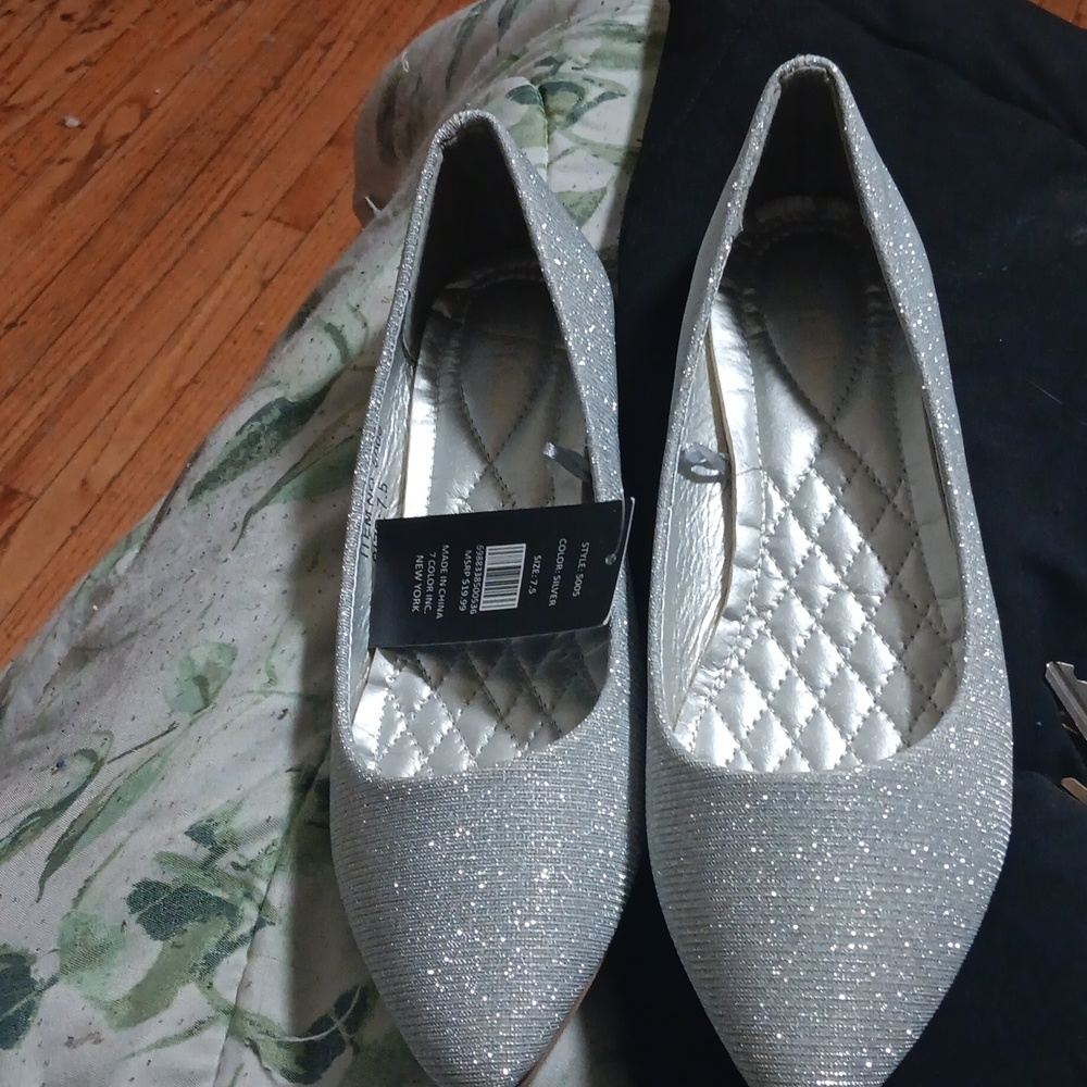 Bling Ballerina slippers silver 7.5
